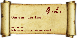 Ganser Lantos névjegykártya